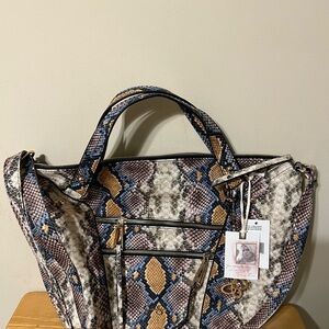 Jessica Simpson Multicolor Phython Satchel